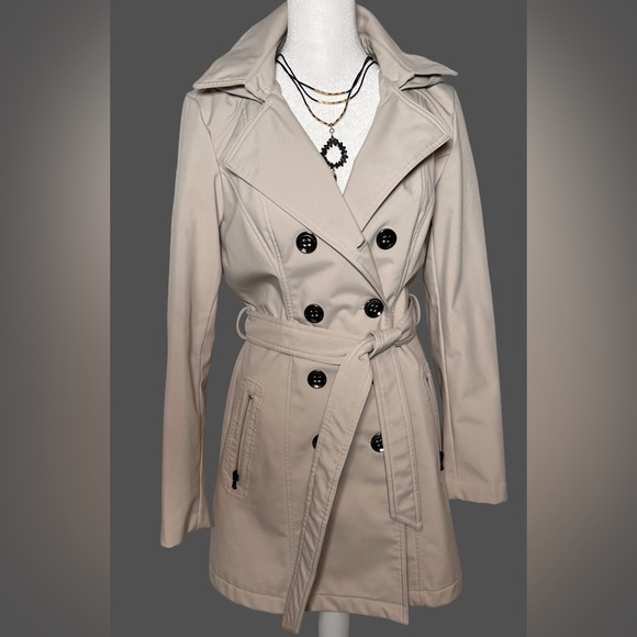 Sebby Collection Jackets & Blazers - Sebby Collection Beige Double-Breasted Trench Coat